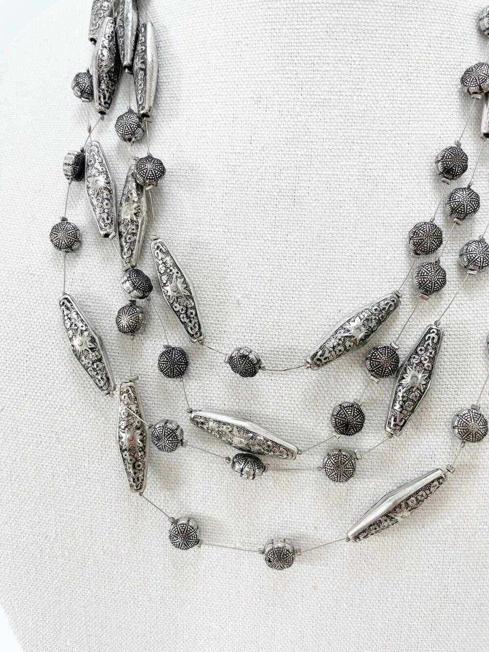 Chico’s Silver Western Vintage Navaho Southwestern Layered Necklace